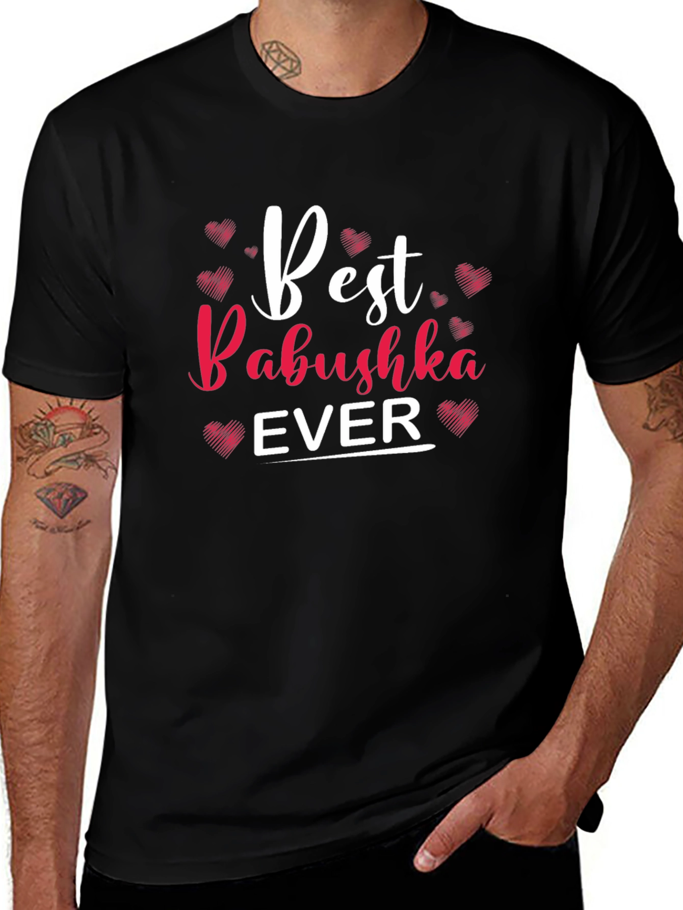 Camiseta Negra Best Babushka Ever para Hombre