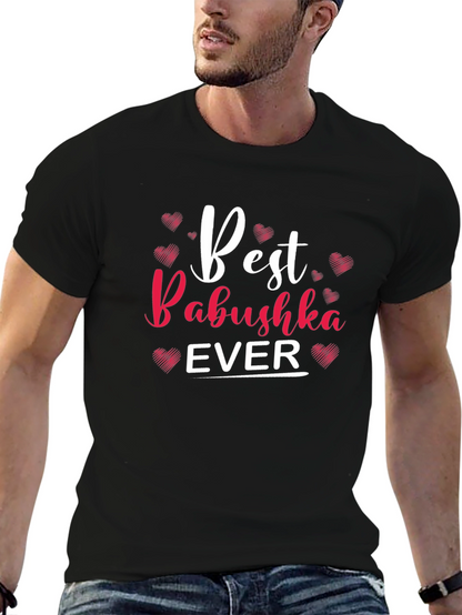 Camiseta Negra Best Babushka Ever para Hombre