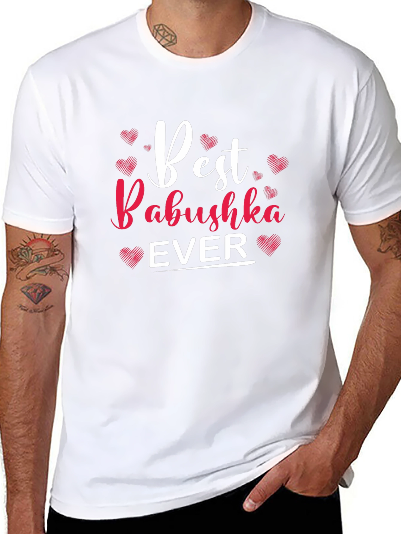 Camiseta Negra Best Babushka Ever para Hombre