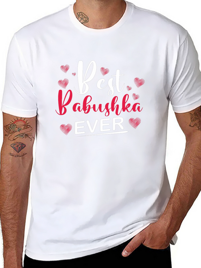 Camiseta Negra Best Babushka Ever para Hombre