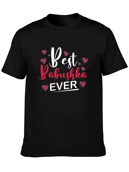 Camiseta Negra Best Babushka Ever para Hombre