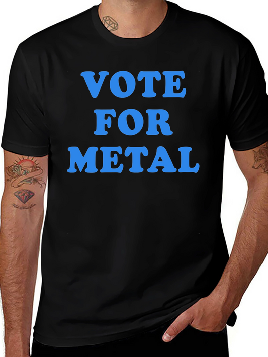 Camiseta Negra Vote For Metal para Aficionados a la Música