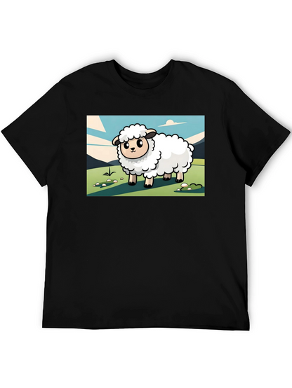 Camiseta Negra con Diseño de Oveja Linda