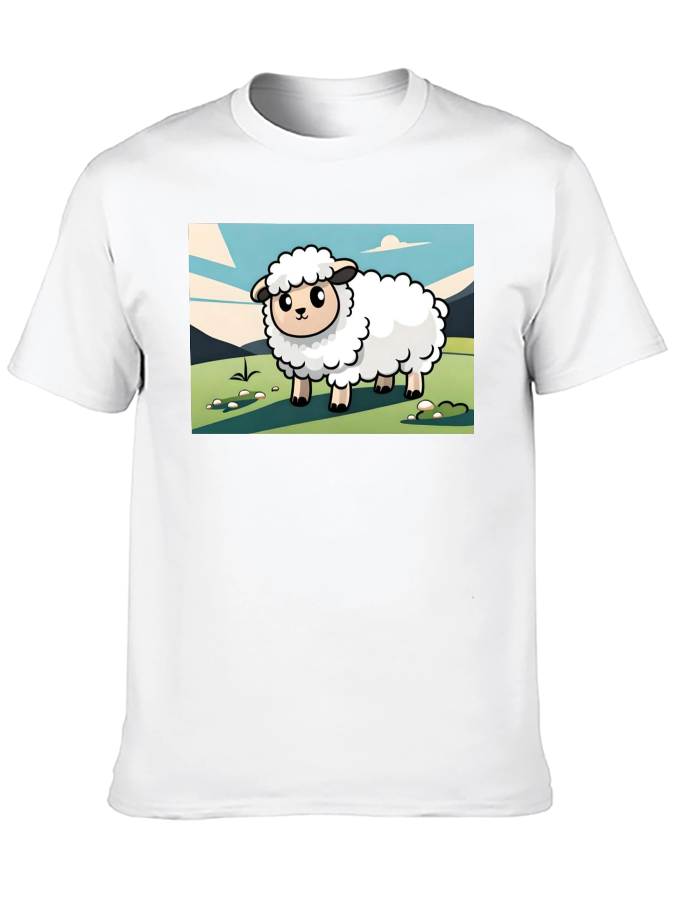 Camiseta Negra con Diseño de Oveja Linda