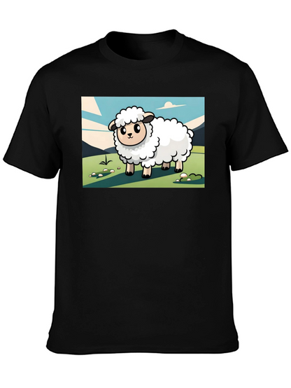 Camiseta Negra con Diseño de Oveja Linda