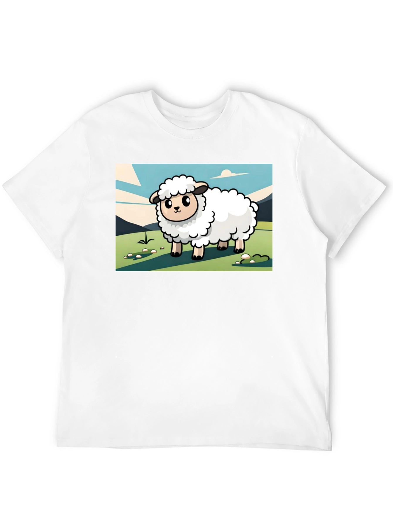 Camiseta Negra con Diseño de Oveja Linda