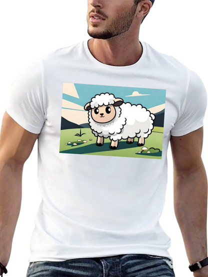 Camiseta Negra con Diseño de Oveja Linda