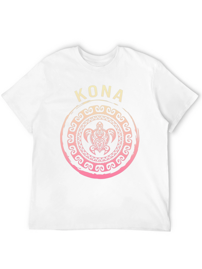 Camiseta Negra Kona Tortuga Tribal Hawaiiana