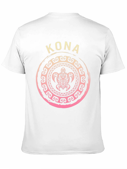 Camiseta Negra Kona Tortuga Tribal Hawaiiana
