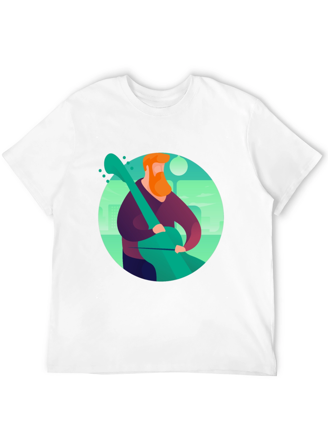 Camiseta Negra con Diseño de Músico Ilustrado