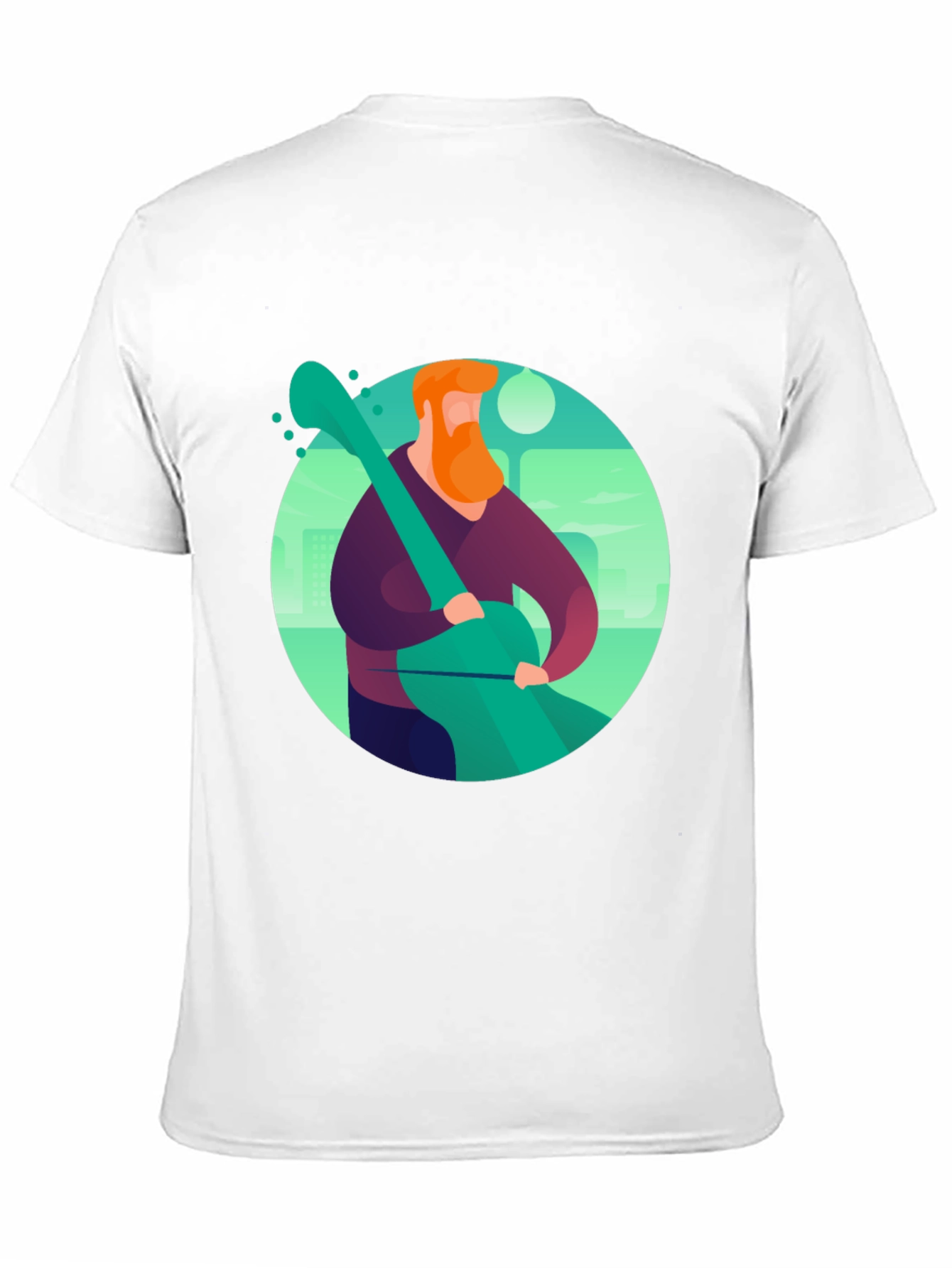 Camiseta Negra con Diseño de Músico Ilustrado