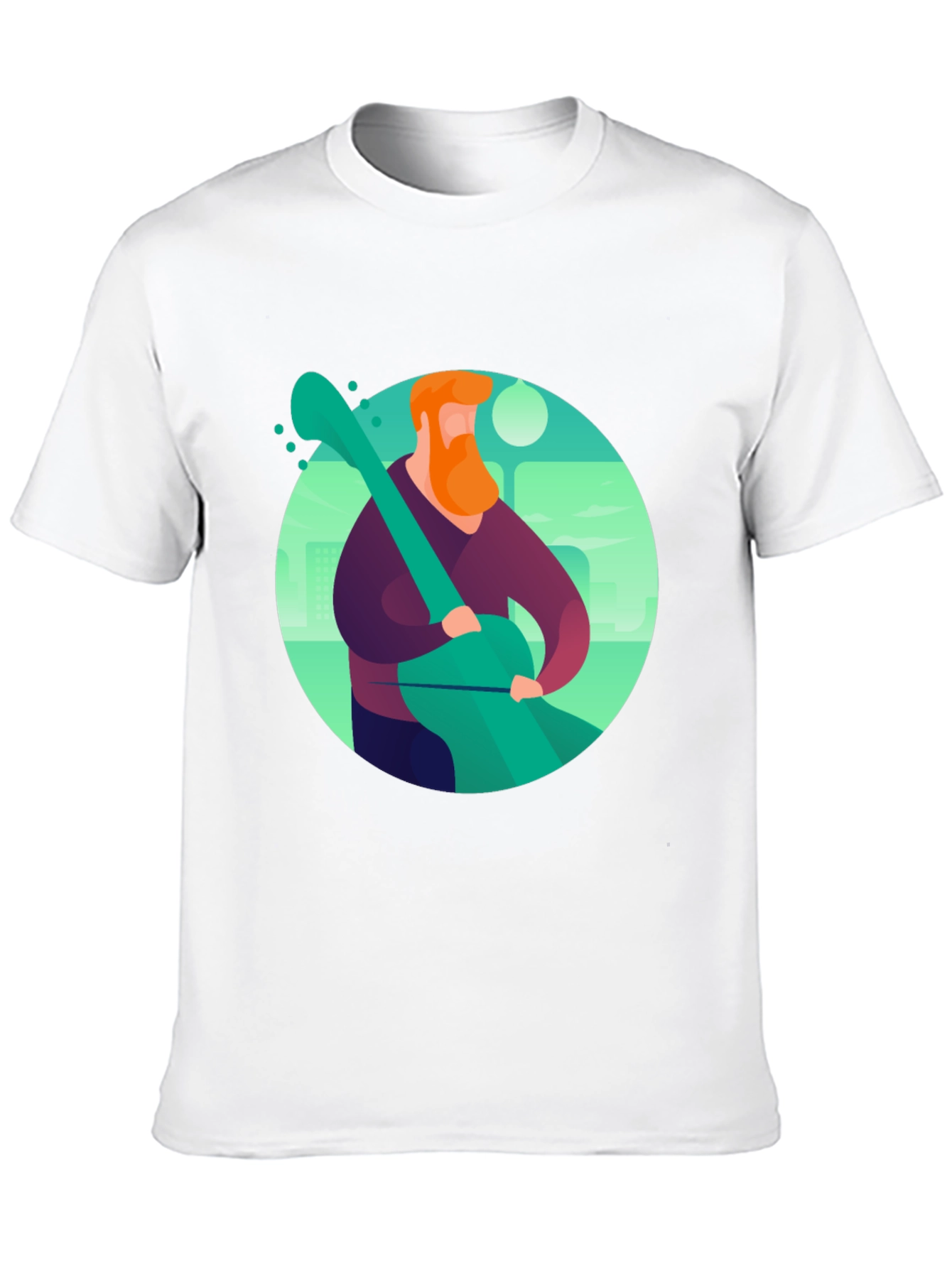 Camiseta Negra con Diseño de Músico Ilustrado