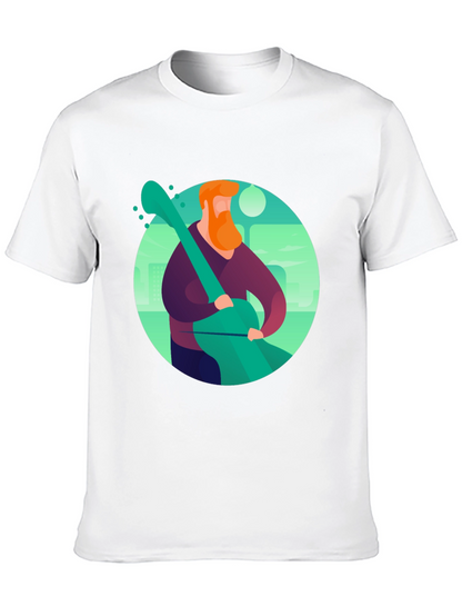 Camiseta Negra con Diseño de Músico Ilustrado