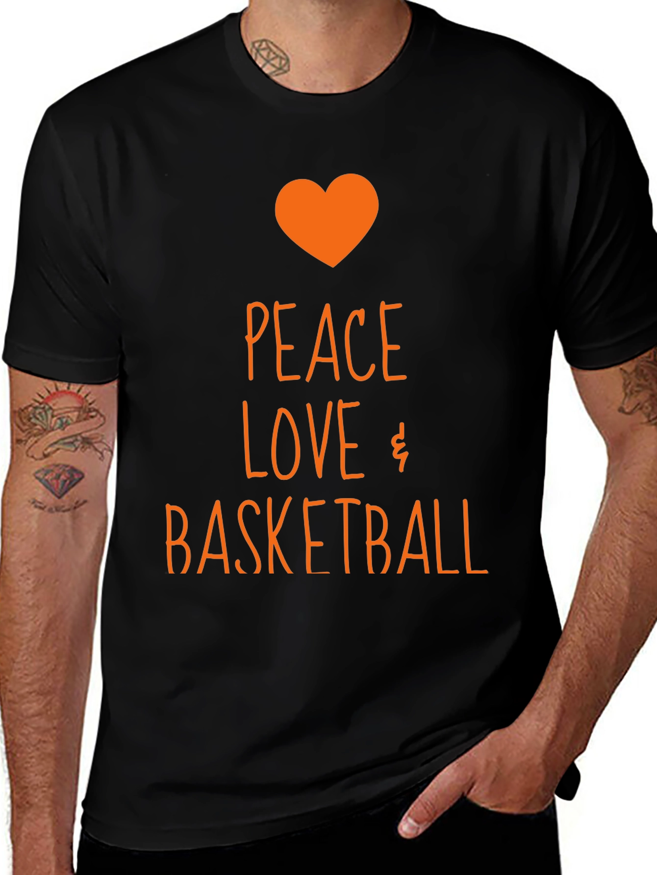 Camiseta Negra Peace Love Basketball
