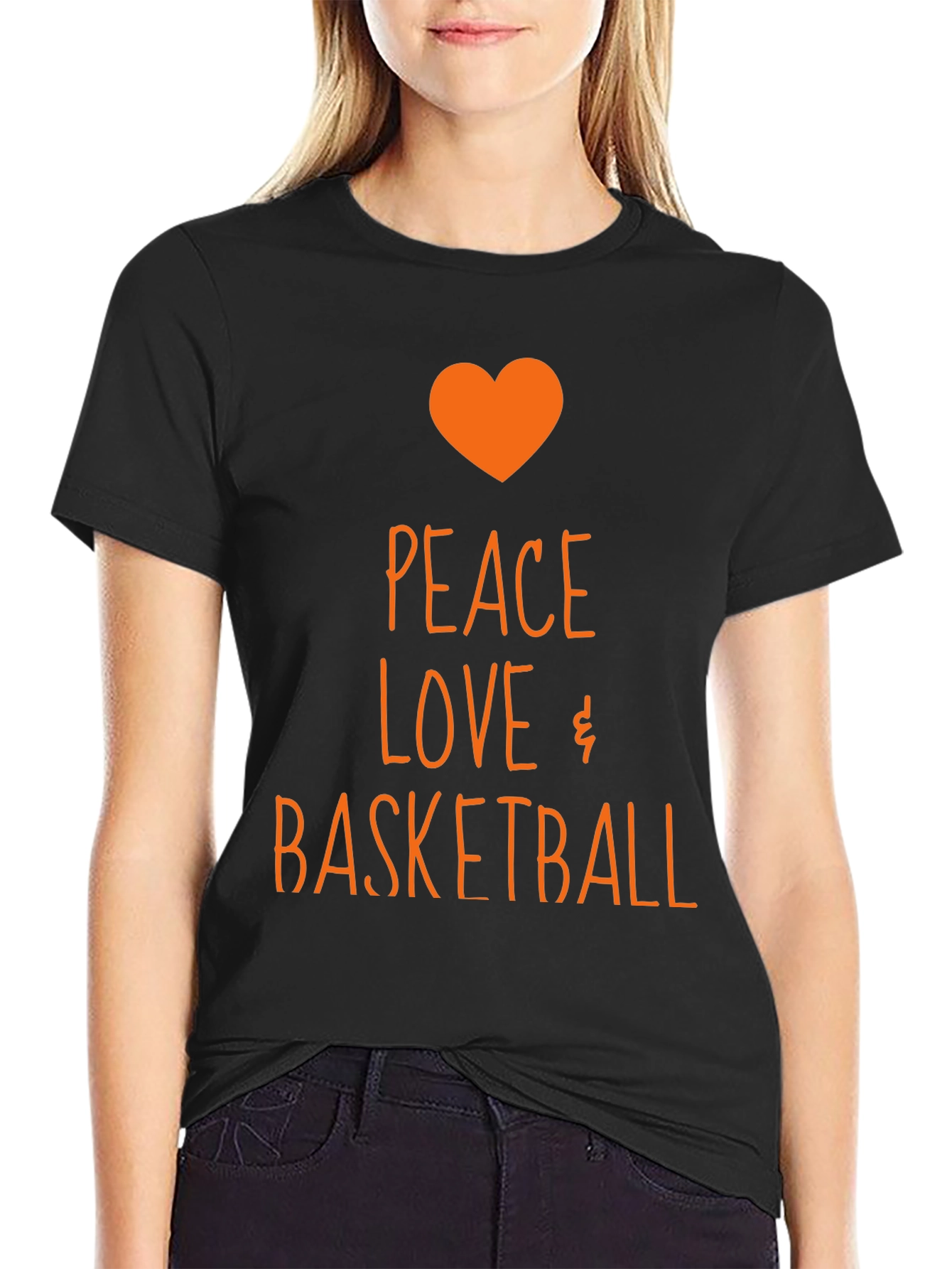 Camiseta Negra Peace Love Basketball