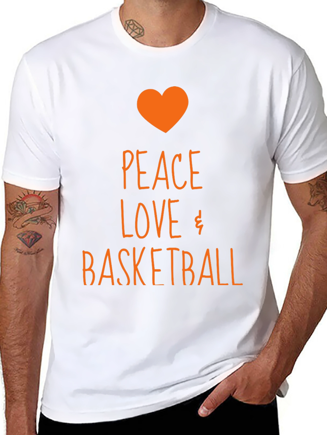 Camiseta Negra Peace Love Basketball