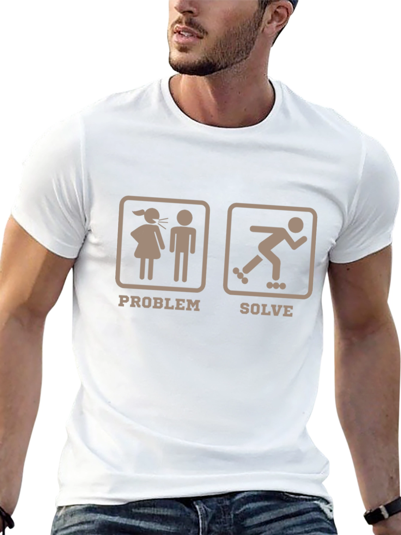 Camiseta Humorística: Problema/Solución Patinaje