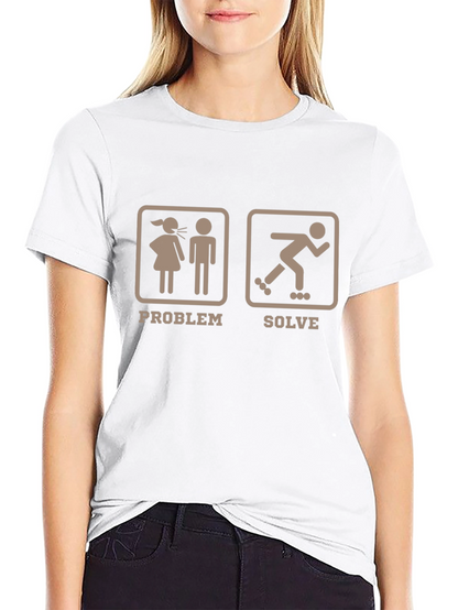 Camiseta Humorística: Problema/Solución Patinaje