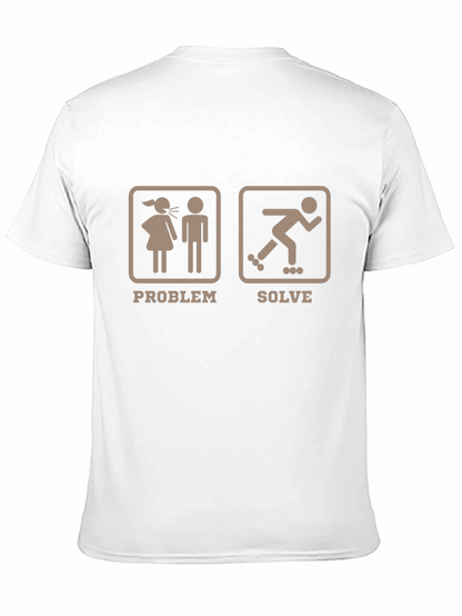 Camiseta Humorística: Problema/Solución Patinaje