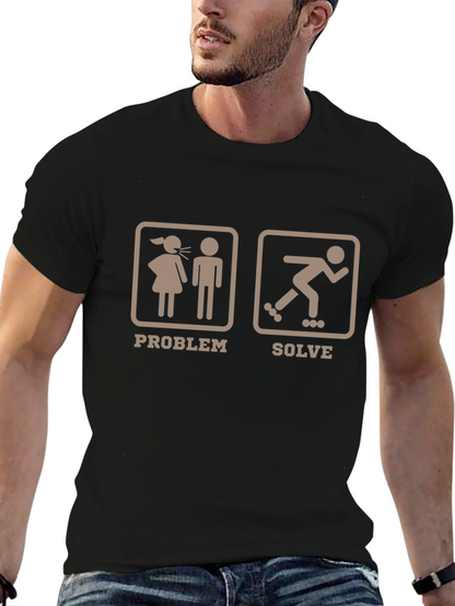 Camiseta Humorística: Problema/Solución Patinaje