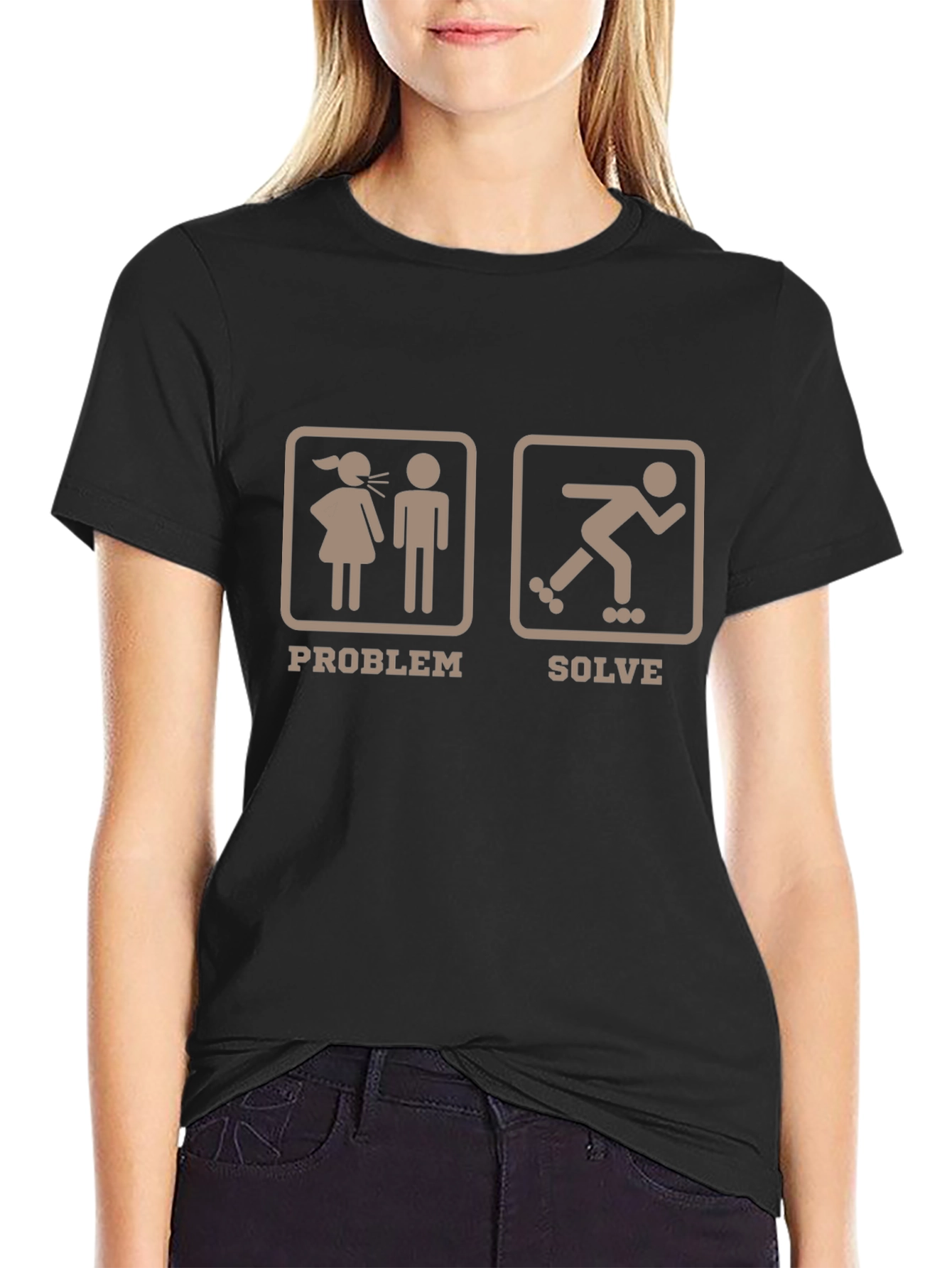 Camiseta Humorística: Problema/Solución Patinaje