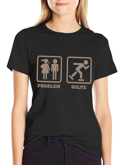 Camiseta Humorística: Problema/Solución Patinaje
