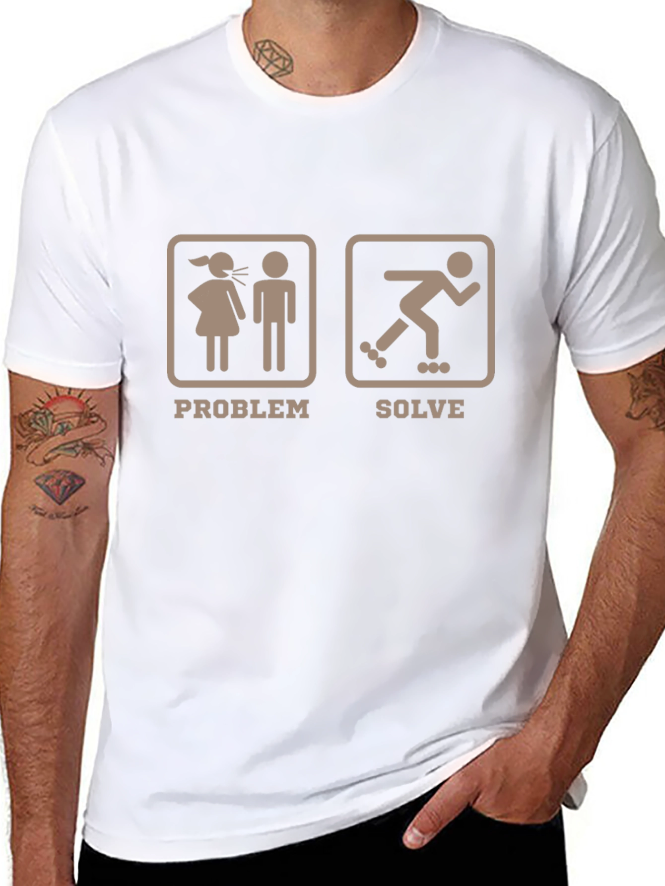 Camiseta Humorística: Problema/Solución Patinaje