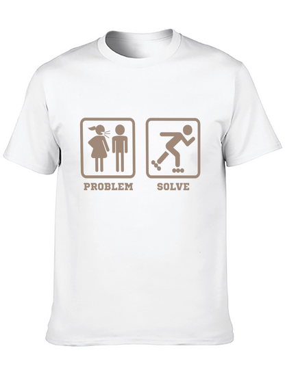 Camiseta Humorística: Problema/Solución Patinaje