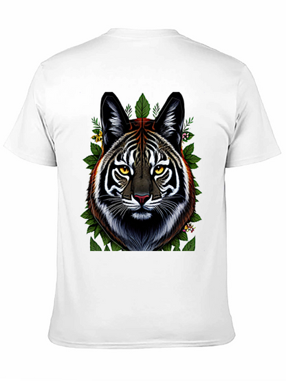 Camiseta Negra con Diseño de Tigre Floral
