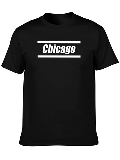 Camiseta Negra Chicago Diseño Urbano Casual