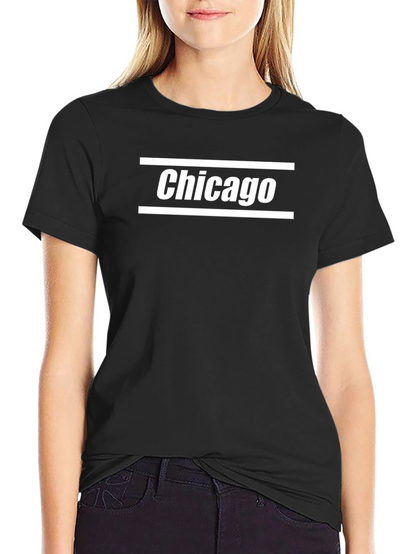 Camiseta Negra Chicago Diseño Urbano Casual