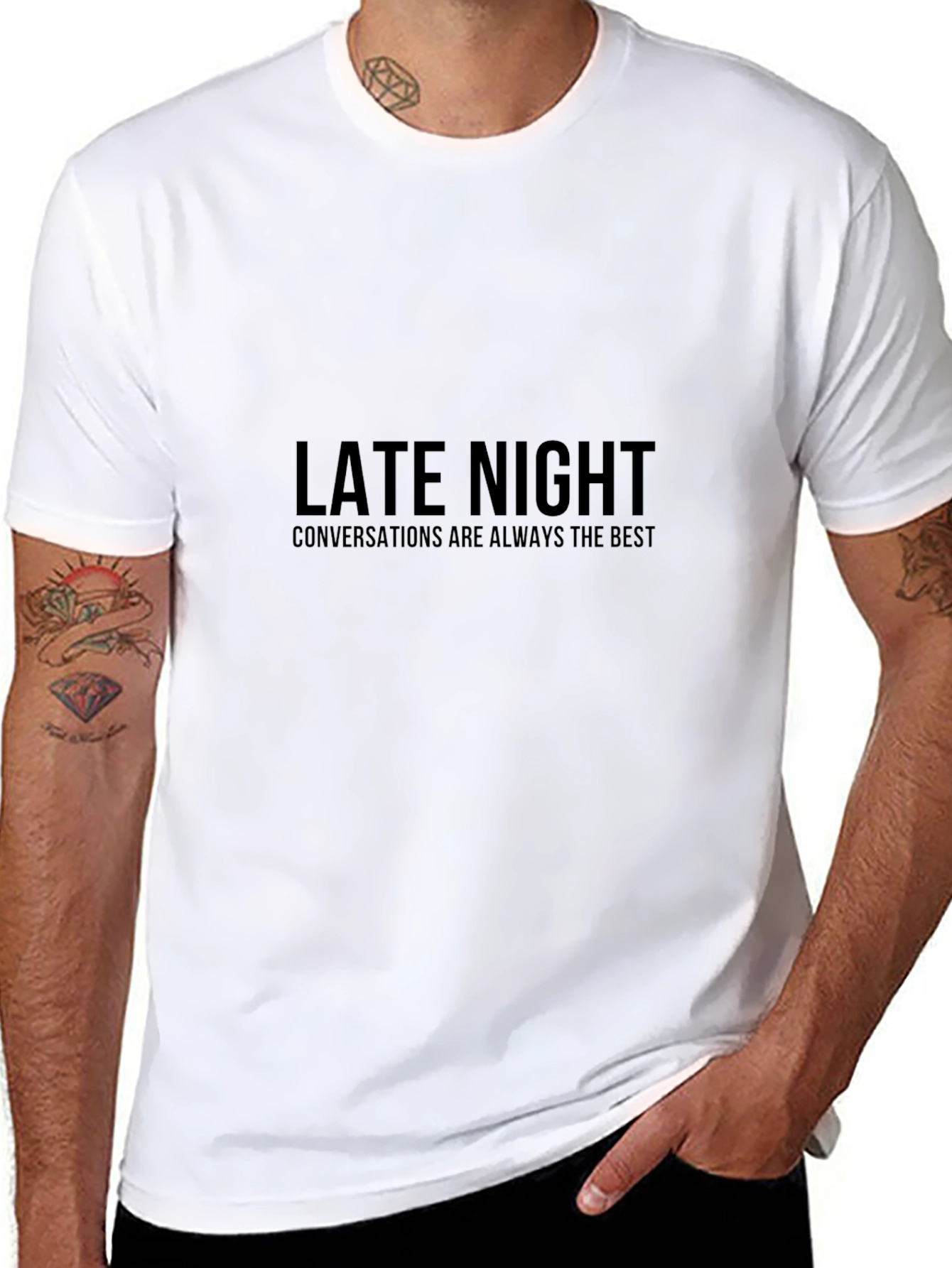 Camiseta Negra: Conversaciones Nocturnas