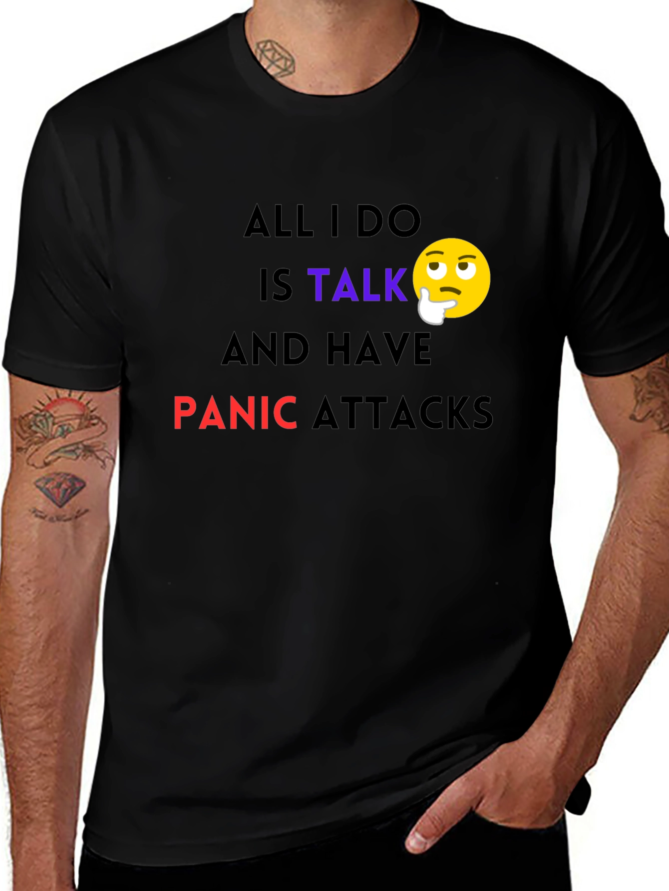 Camiseta Negra: Hablar y Ataques de Pánico