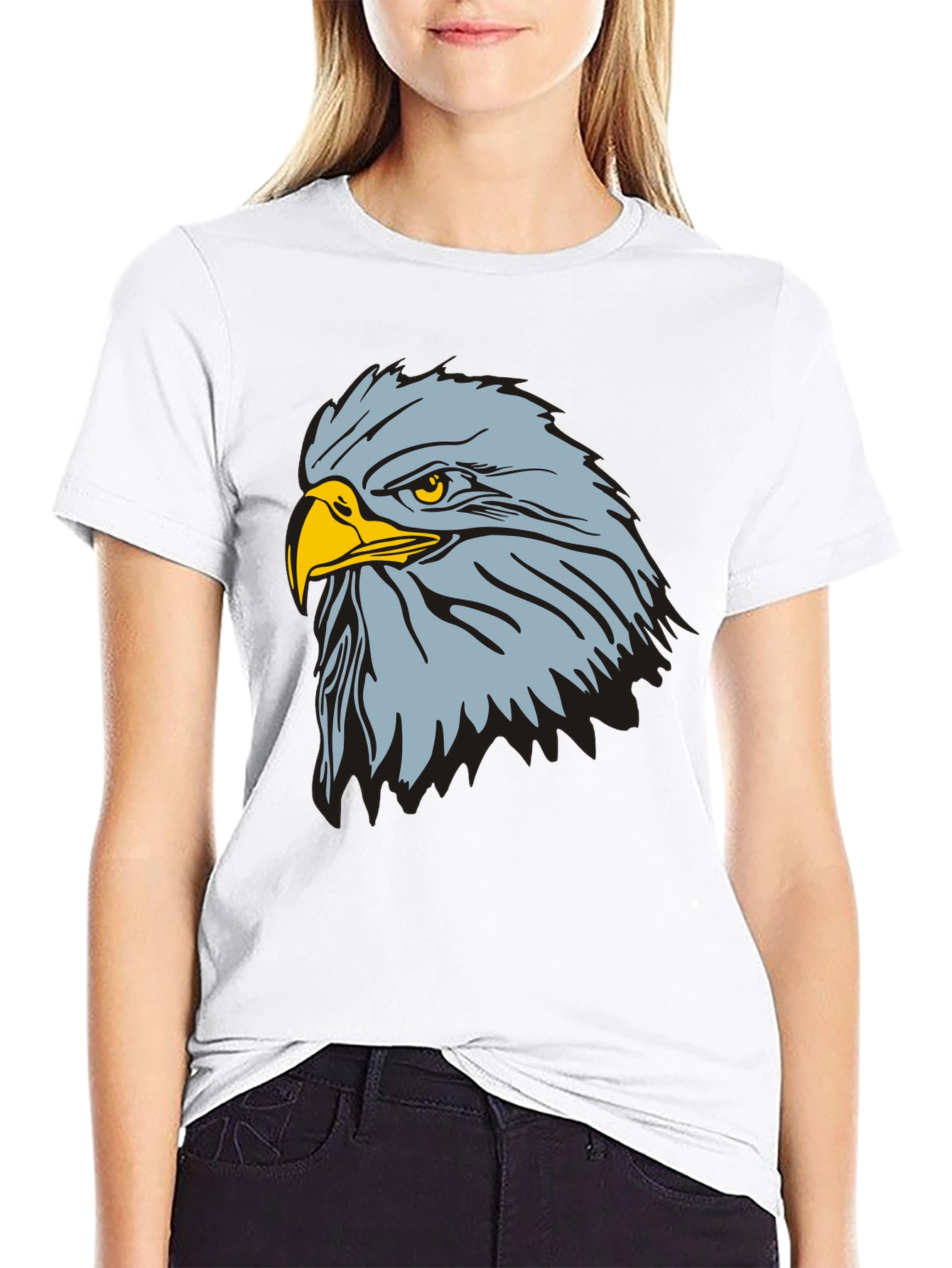 Camiseta Negra con Diseño de Águila Imponente