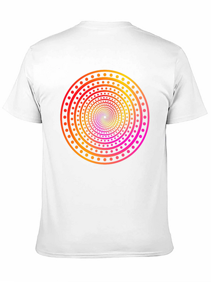 Camiseta Negra con Diseño Circular Psicodélico