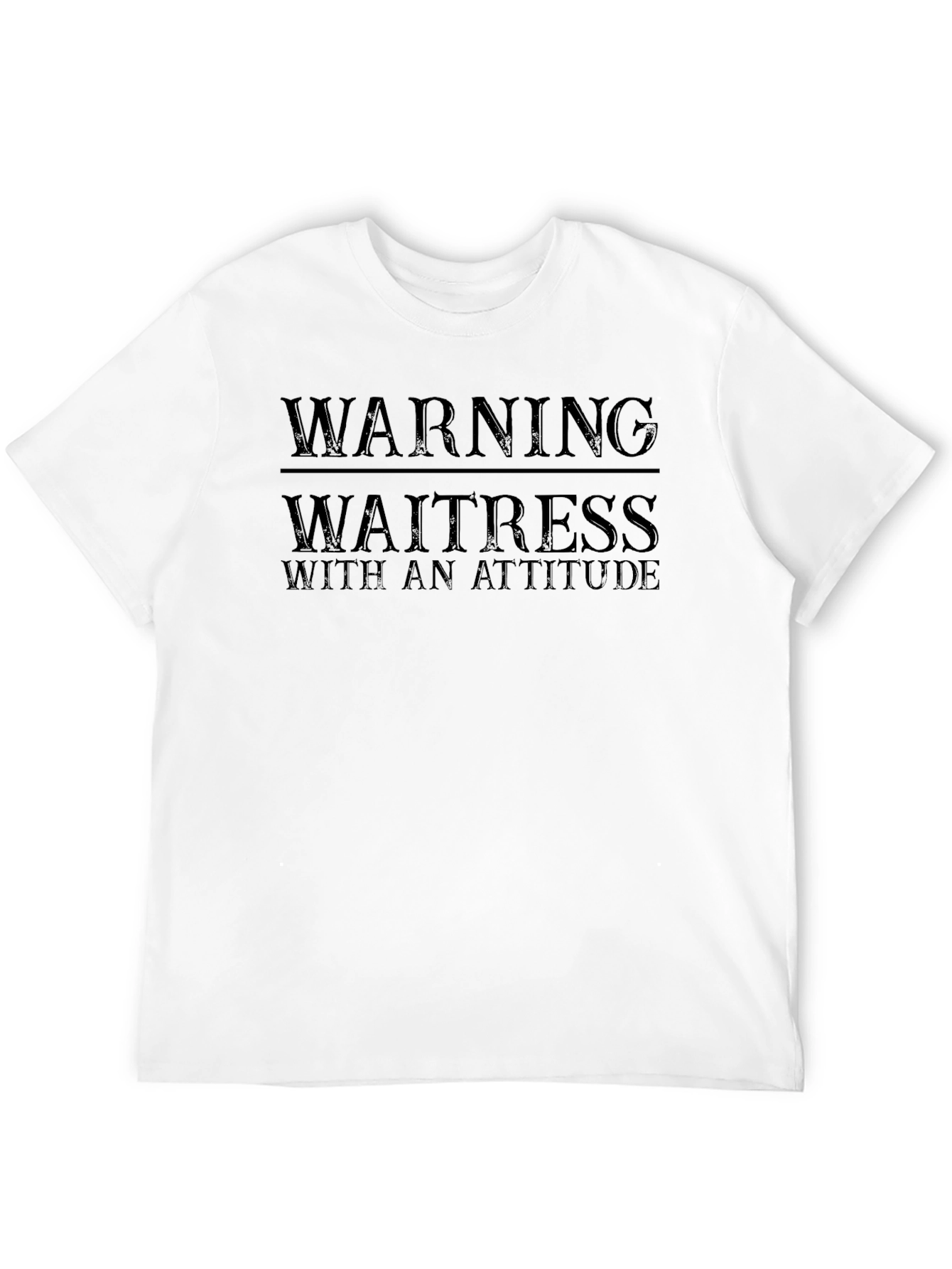 Camiseta Negra Warning Waitress With An Attitude