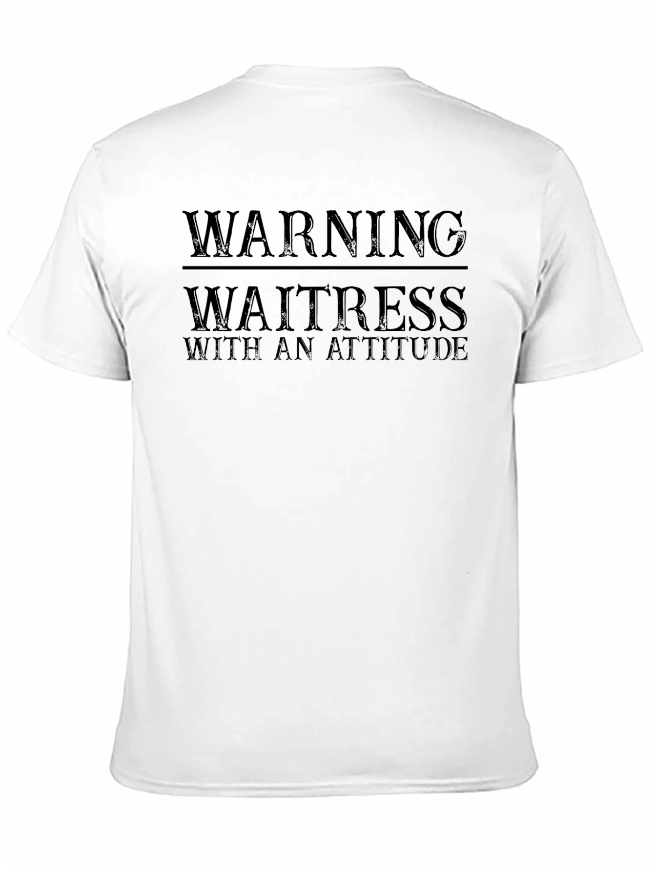 Camiseta Negra Warning Waitress With An Attitude