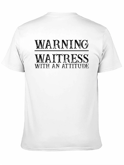 Camiseta Negra Warning Waitress With An Attitude