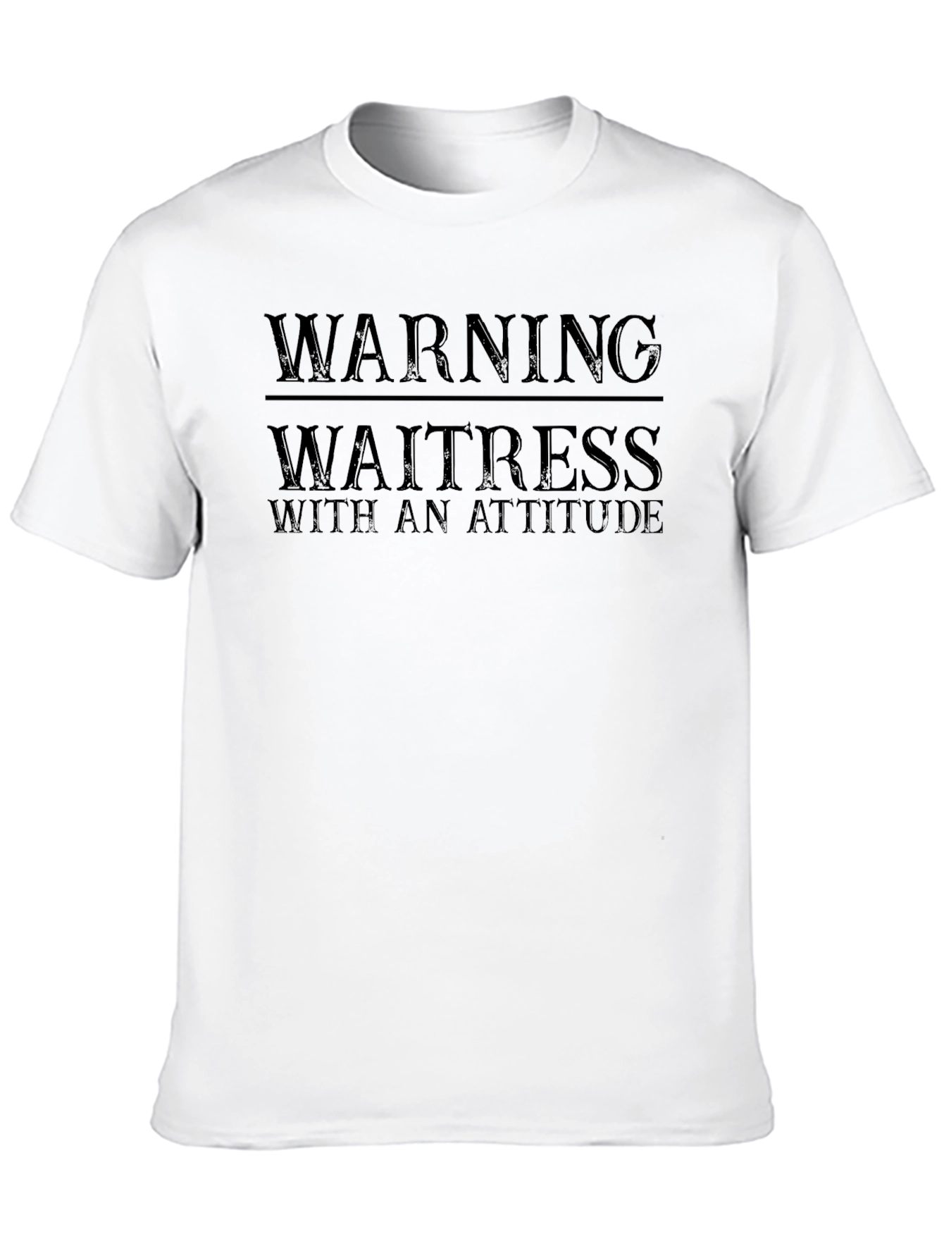 Camiseta Negra Warning Waitress With An Attitude