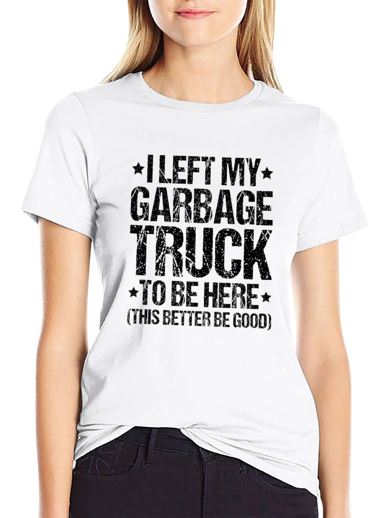 Camiseta Hombre Negra Camión de Basura
