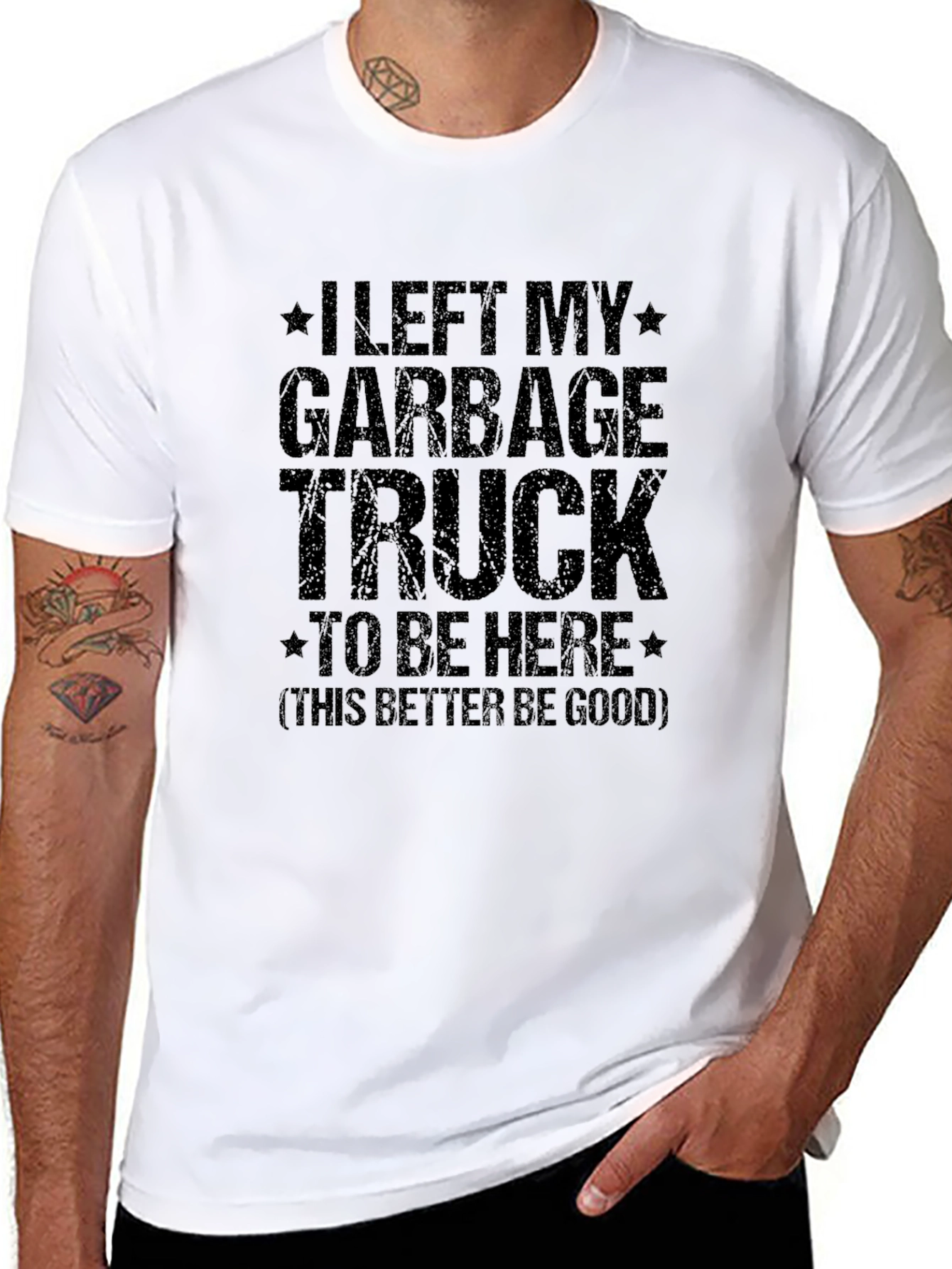 Camiseta Hombre Negra Camión de Basura