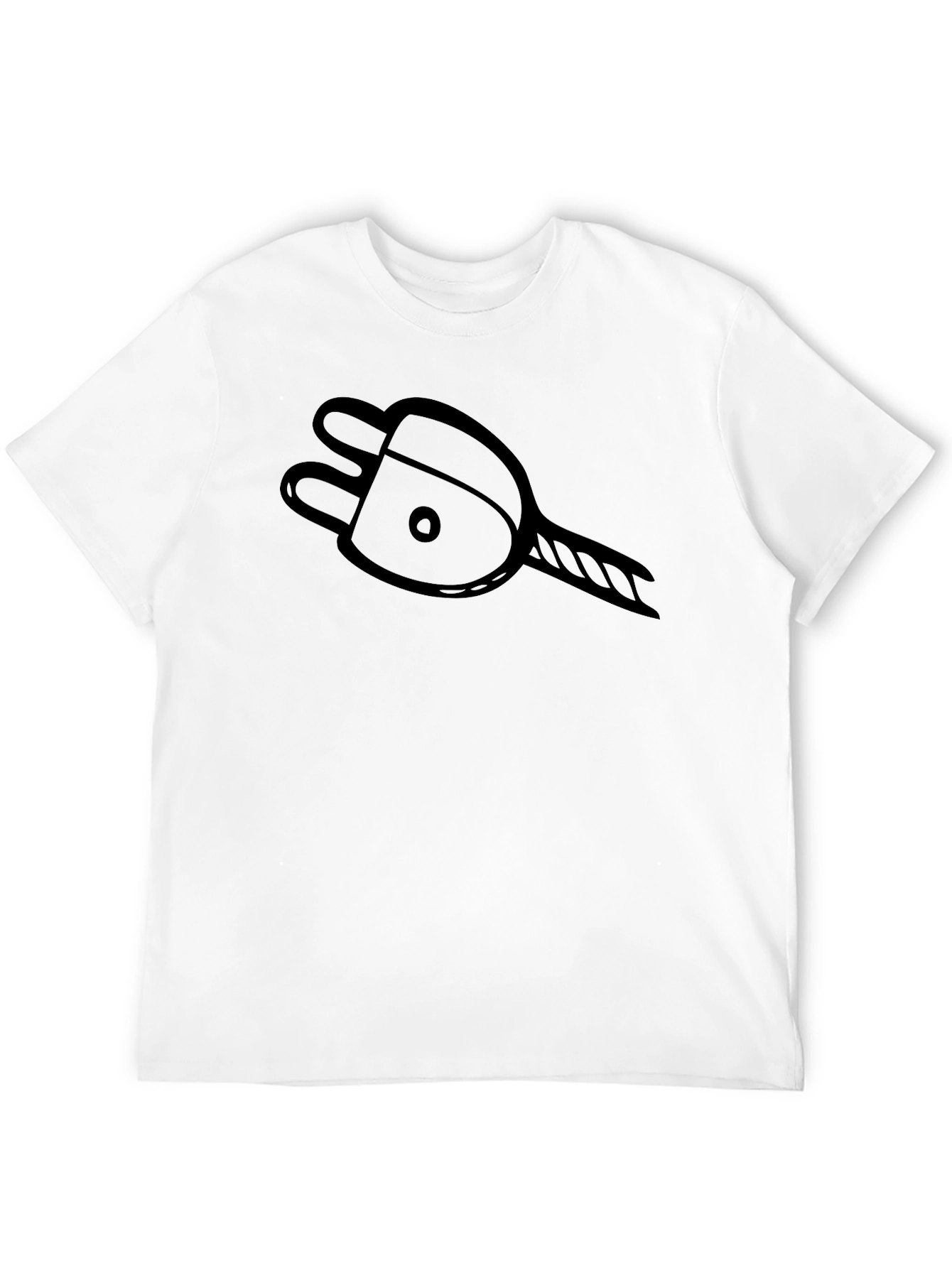 Camiseta Negra con Diseño de Enchufe