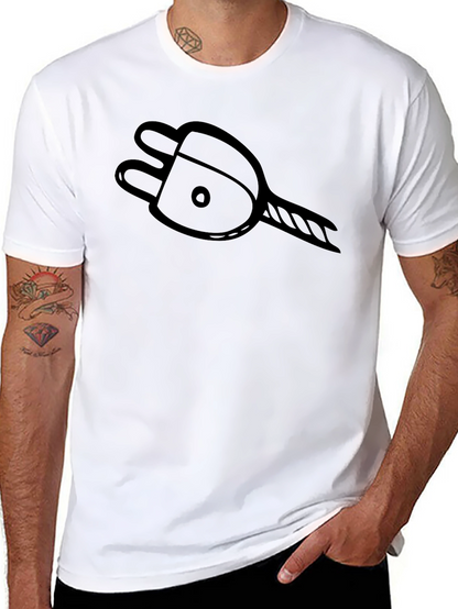 Camiseta Negra con Diseño de Enchufe