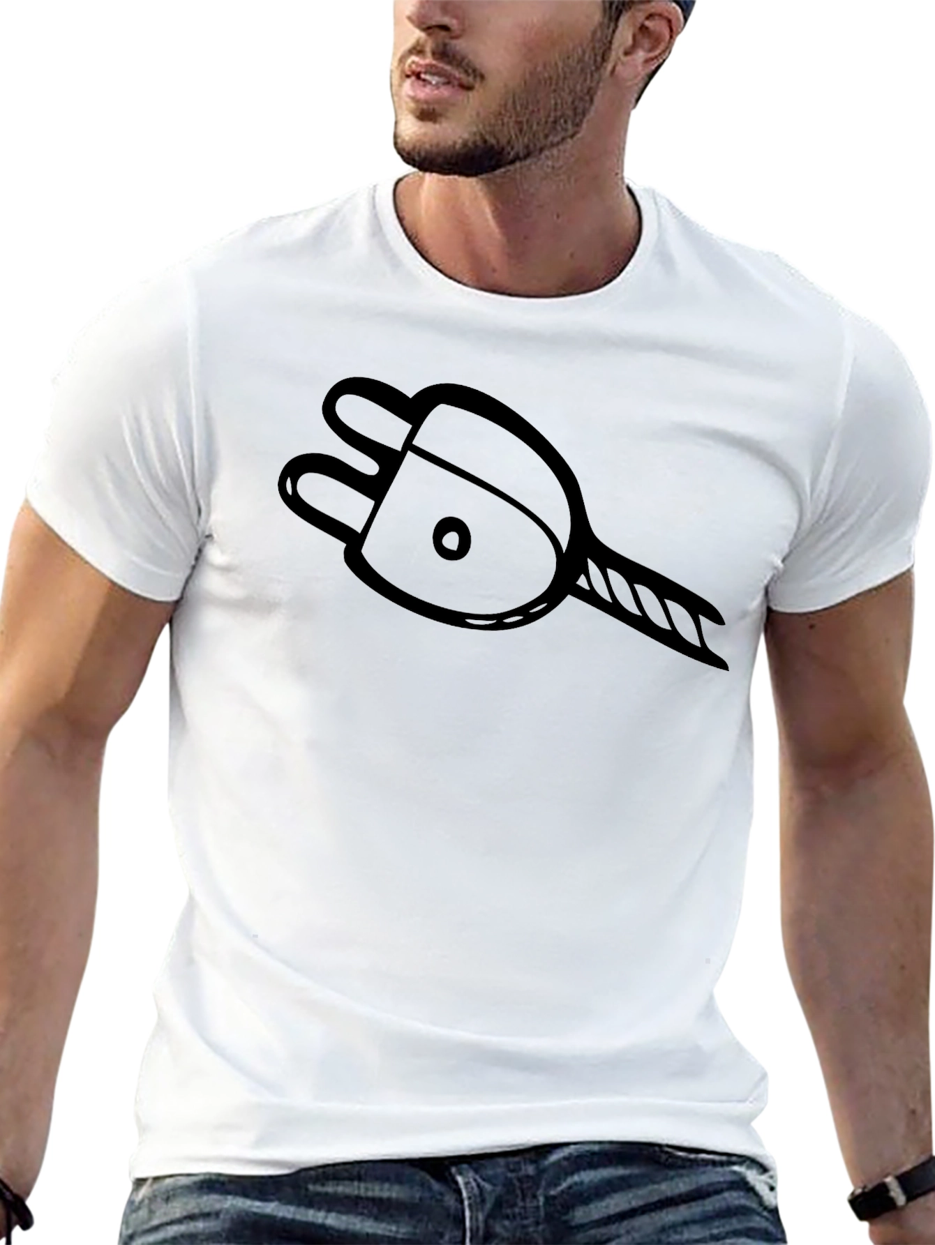 Camiseta Negra con Diseño de Enchufe