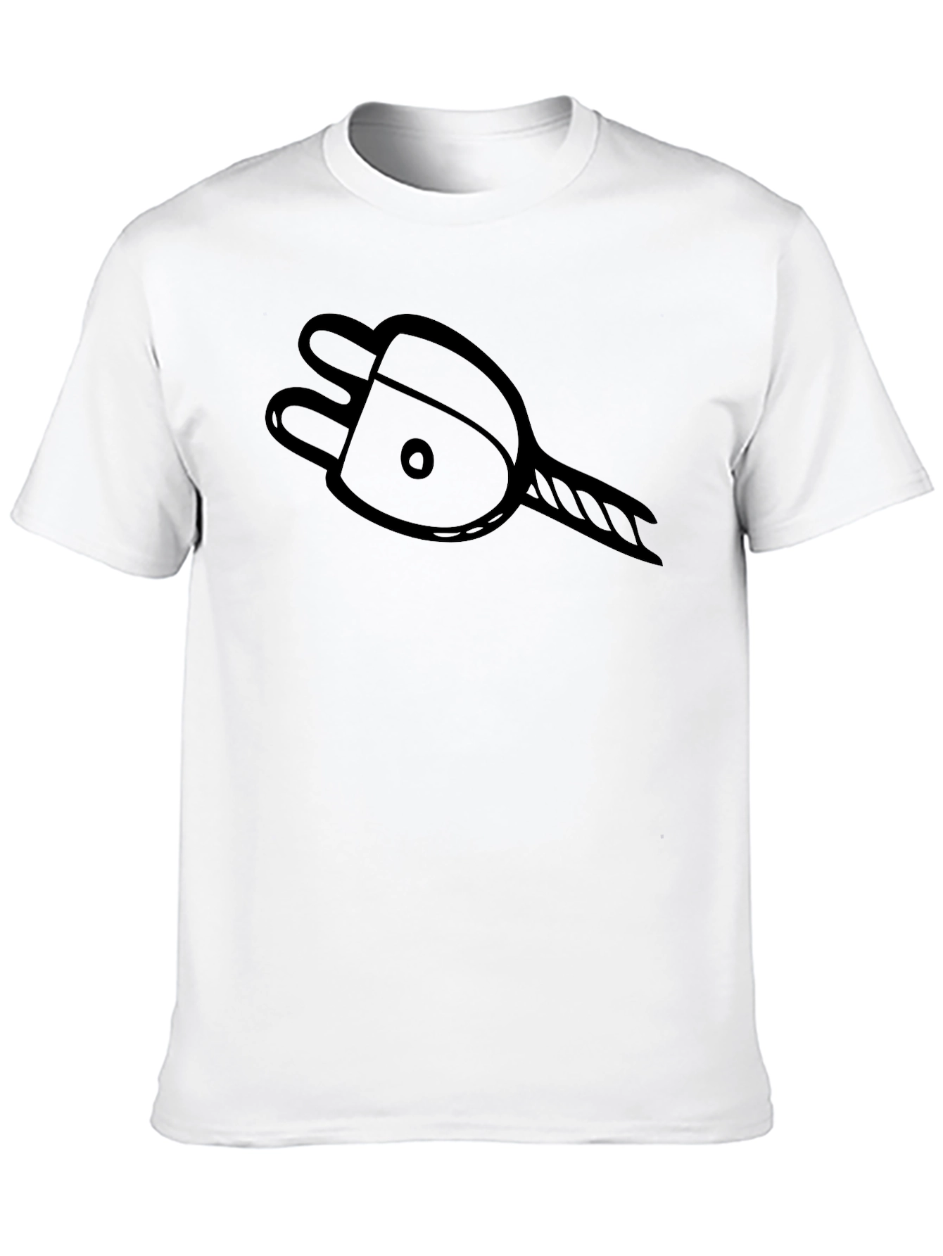 Camiseta Negra con Diseño de Enchufe
