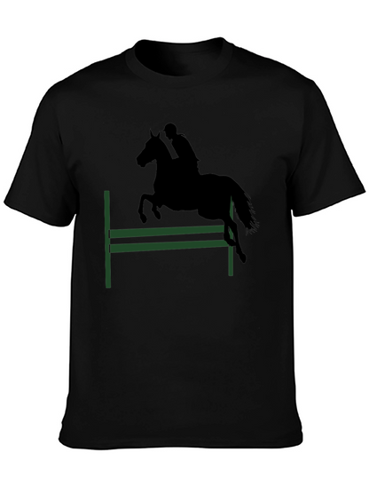 Camiseta Negra Silueta Ecuestre