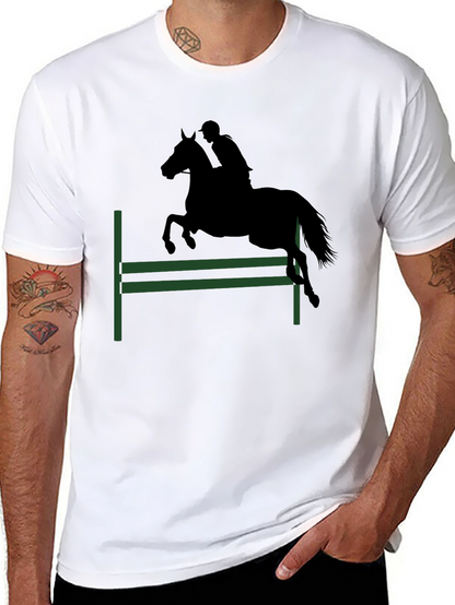 Camiseta Negra Silueta Ecuestre