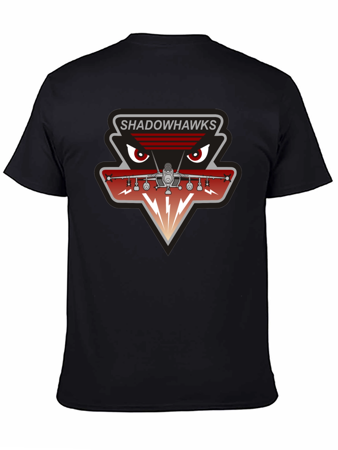 Camiseta Negra Shadowhawks - Diseño Aviación Militar