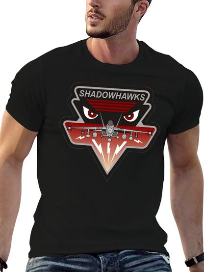 Camiseta Negra Shadowhawks - Diseño Aviación Militar