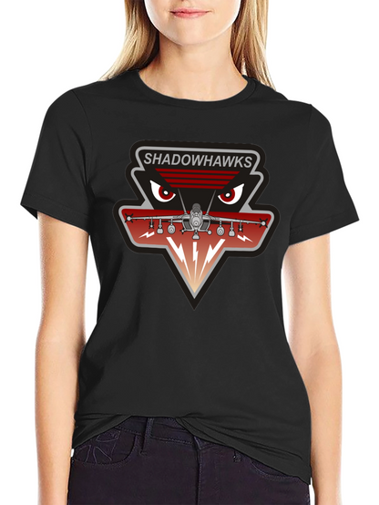 Camiseta Negra Shadowhawks - Diseño Aviación Militar